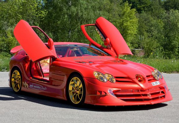 2011 mercedes-benz slr mclaren 999 red gold dream